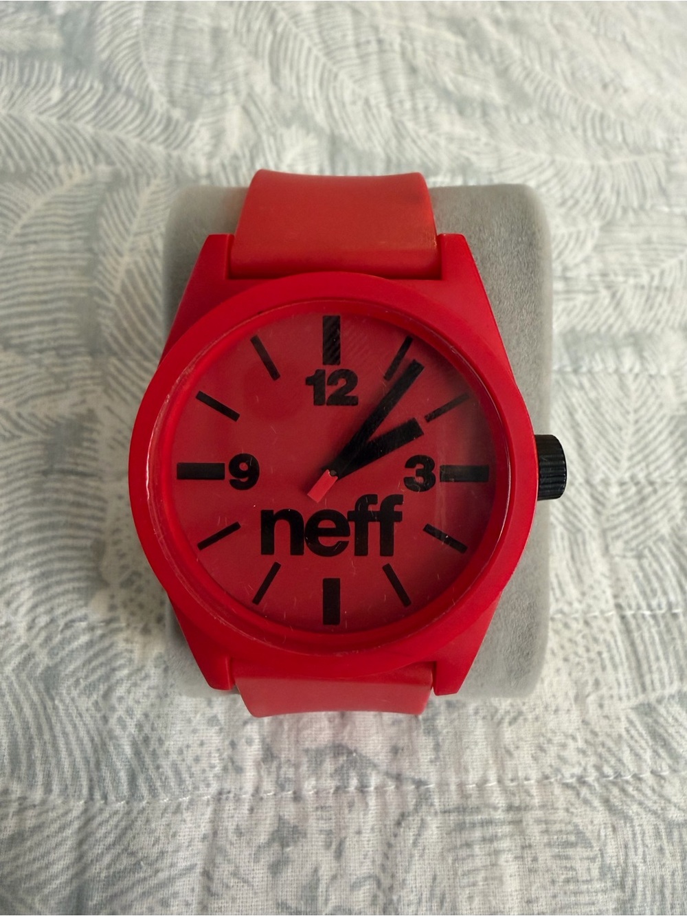 Neff Red Men's Silicone Watch with Black Accents